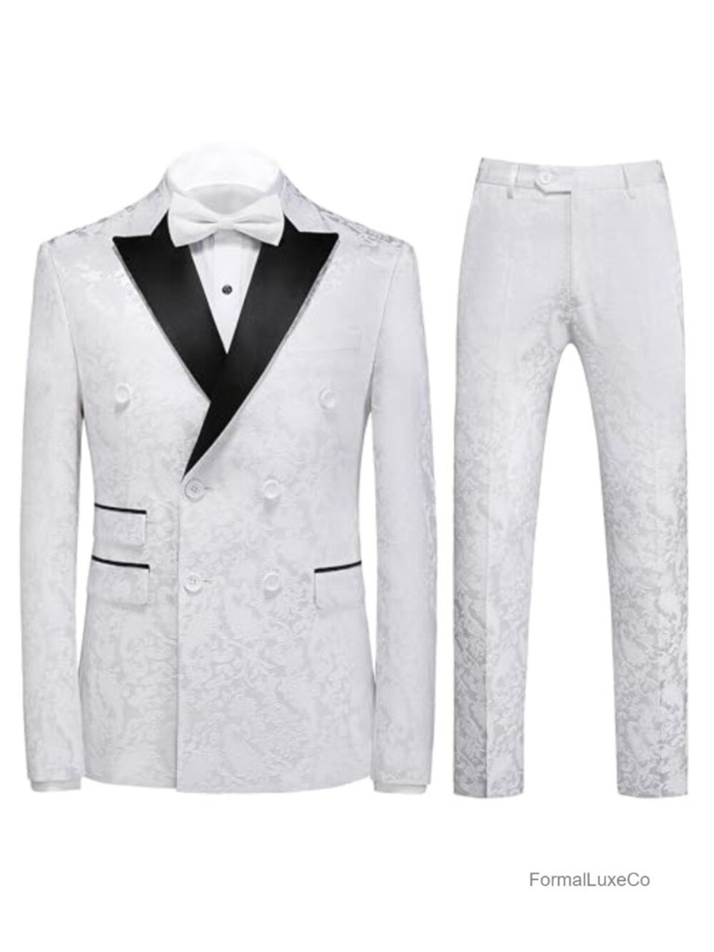 Men's 3 Piece Suit Set Slim Fit Paisley Floral Blazer Vest & Pants